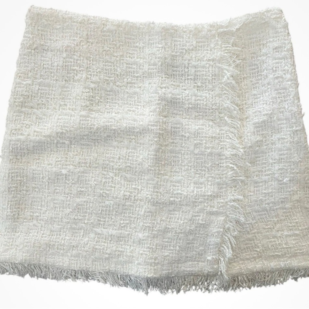IRO Cream Fringe Mini Skirt
